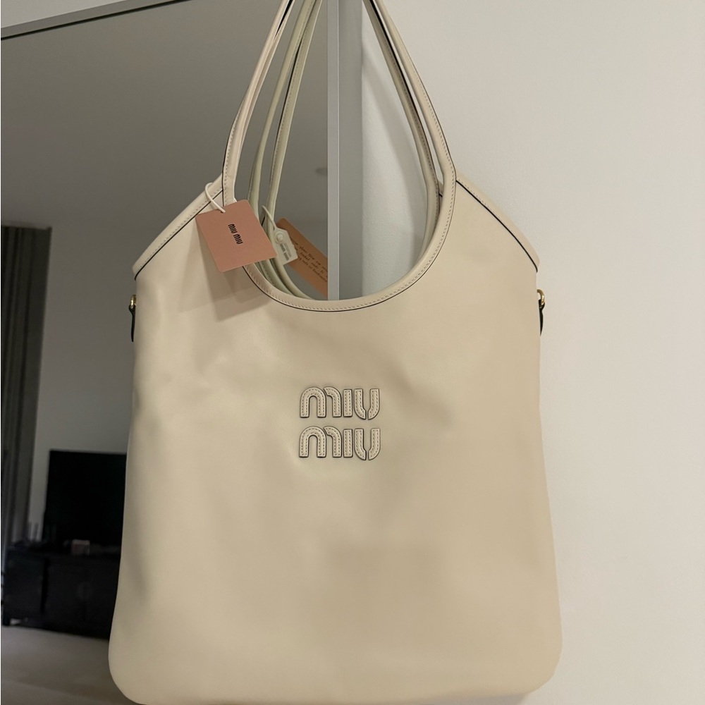 Miu Miu Leather Ivy Tote Bag